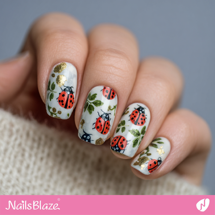 Vintage Ladybug Nails | Ladybug Nails- NB8352