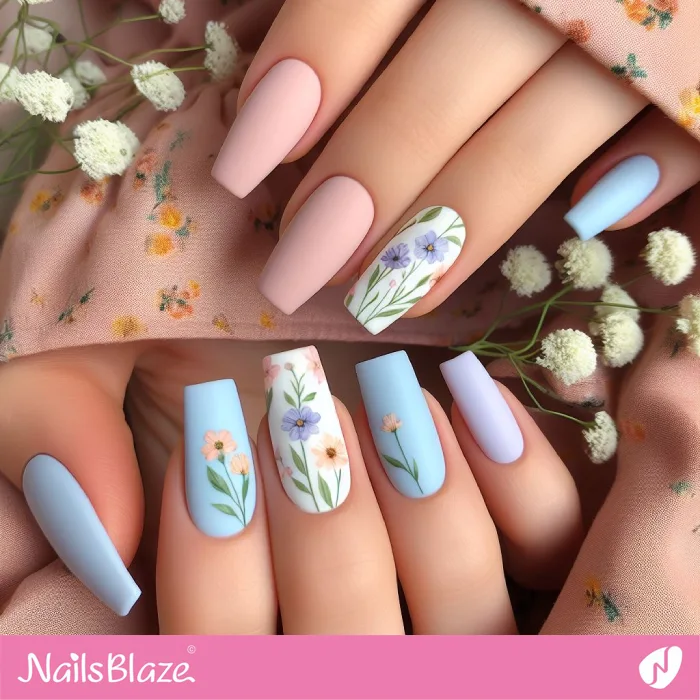 Spring Nails Design with Wildflowers | Spring Nails - NB3838