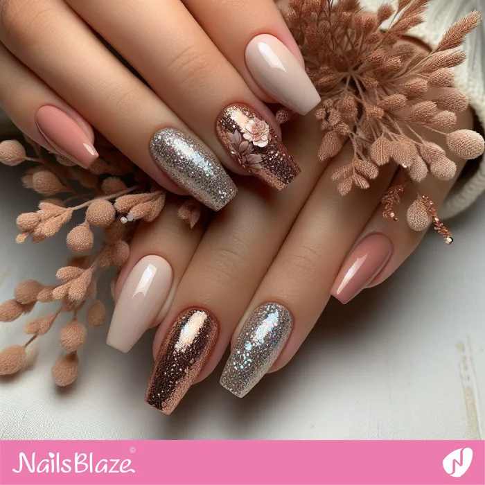 Embellished Luxury Nails with Flowers | Spring Nails - NB3844