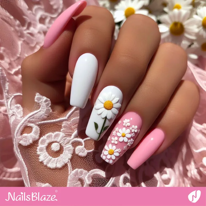 Easy Daisy Nail Design for Spring | Spring Nails - NB3845
