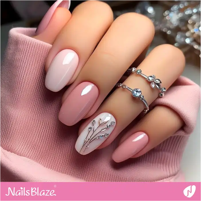 Pink Nails Accent Design | Spring Nails - NB4370