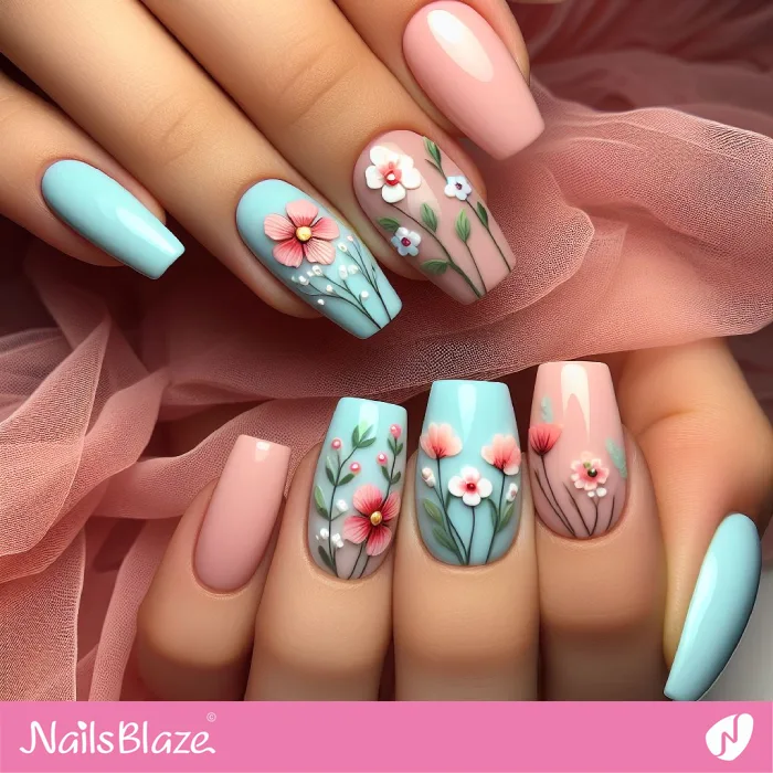 Spring Floral Nails design | Spring Nails - NB3827