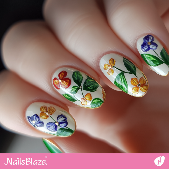 Easy Spring Nails Design with Flowers | Spring Flower Nails- NB7937