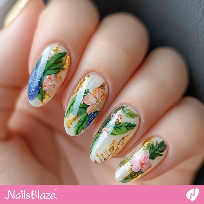 Elegant Flower Nail Art for Spring | Spring Flower Nails- NB7944