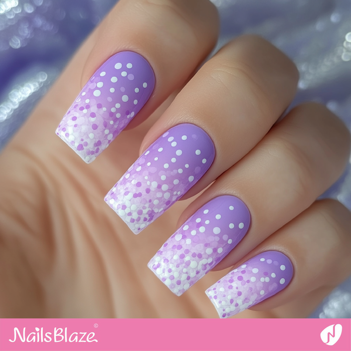 Abstract Pastel Purple Nails with Dots | Spring Pastel Nails- NB7909