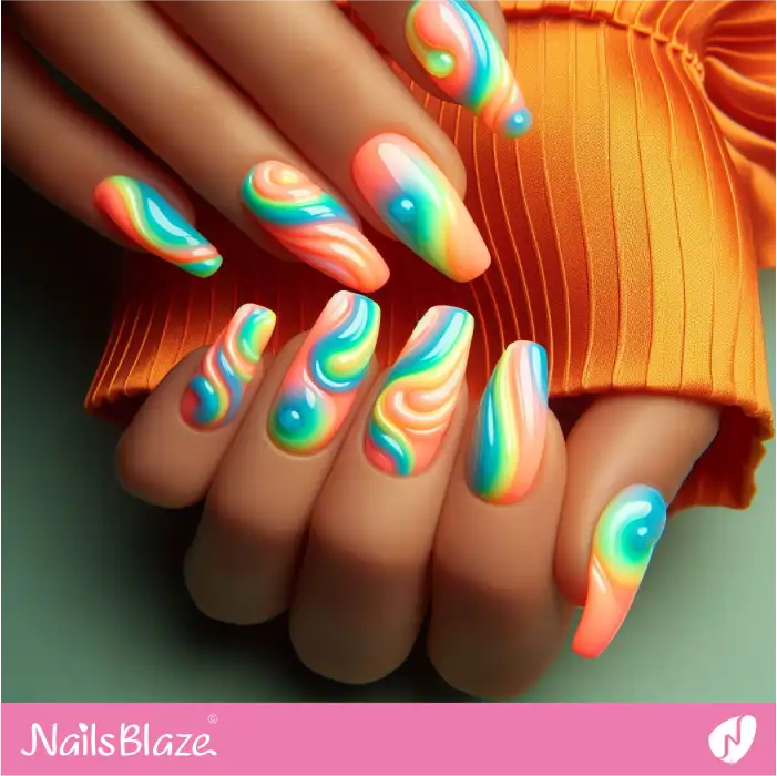 3D Jelly Swirls on Nails | Swirl Nails - NB4508