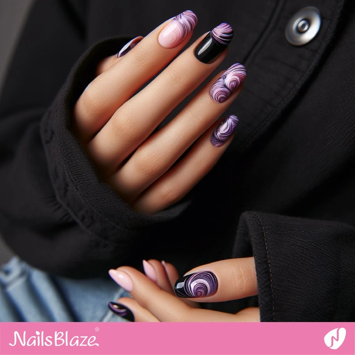 Purple and Pink Swirl Nails Design | Swirl Nails - NB4564