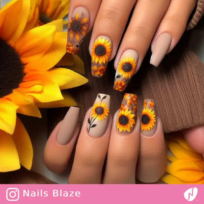 Sunflower Nails | Thanksgiving | Holiday- NB1028