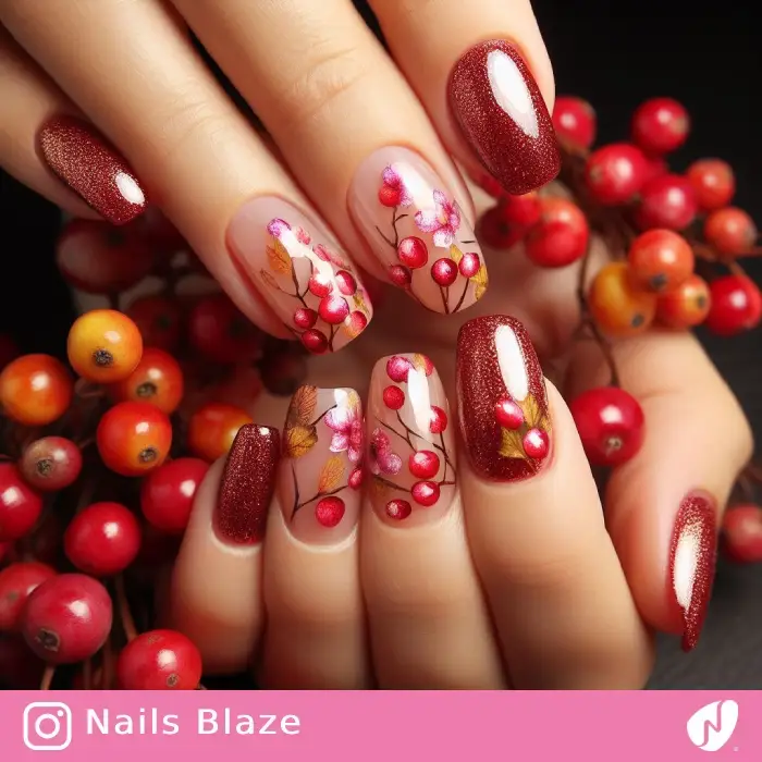 Cranberry Nails | Thanksgiving | Holiday- NB1030