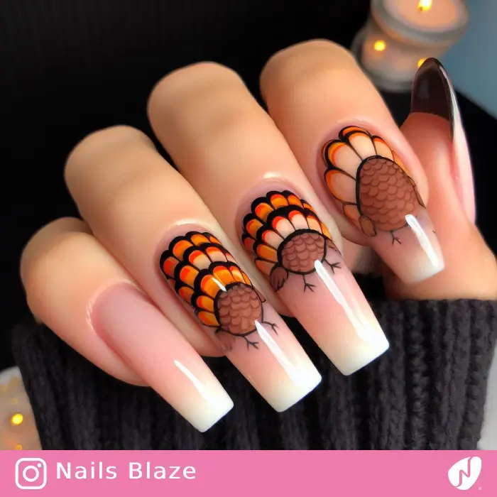 Turkey Nail Design | Thanksgiving | Holiday- NB1042