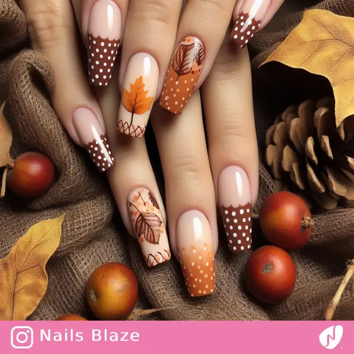 Autumn Leaves Nail Design | Thanksgiving | Holiday- NB1043