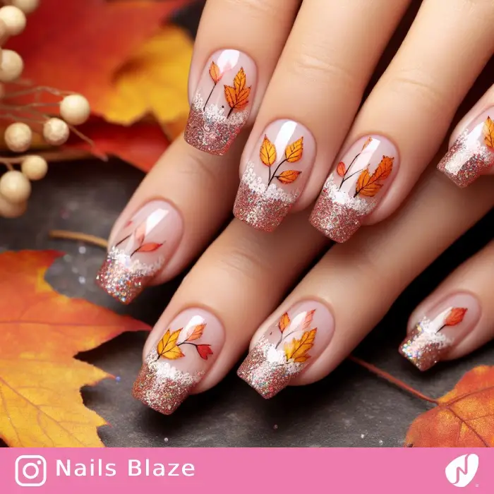 Fall Leaves Nail Art | Thanksgiving | Holiday- NB1063
