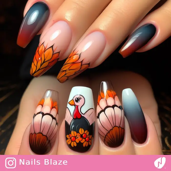 Turkey Nail Design | Thanksgiving | Holiday- NB1071