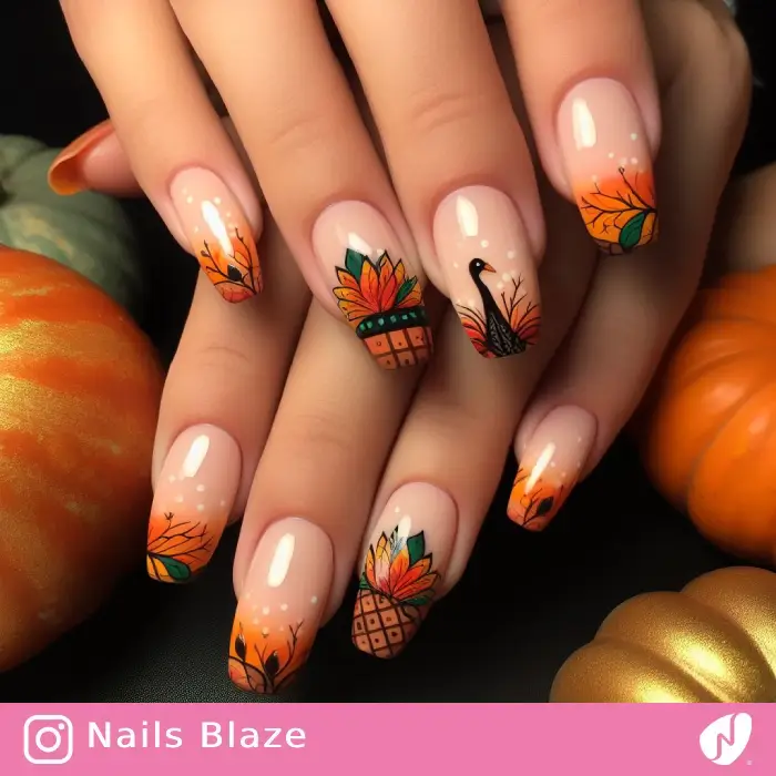 Turkey Nail Art | Thanksgiving | Holiday- NB1072