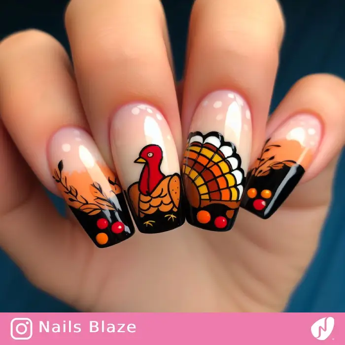 Turkey Nail Design | Thanksgiving | Holiday- NB1074