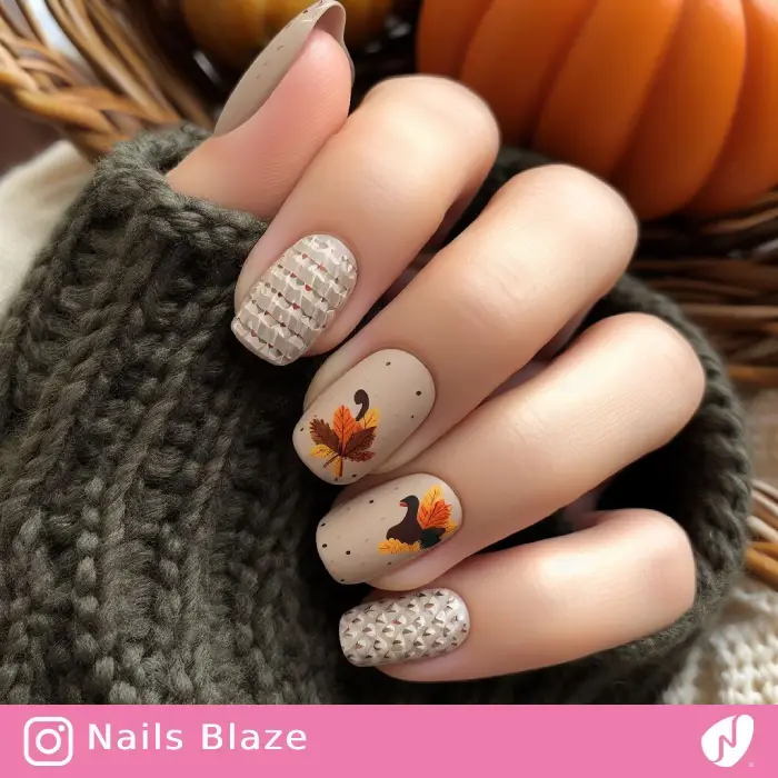 Autumn Leaves Nails | Thanksgiving | Holiday- NB1092