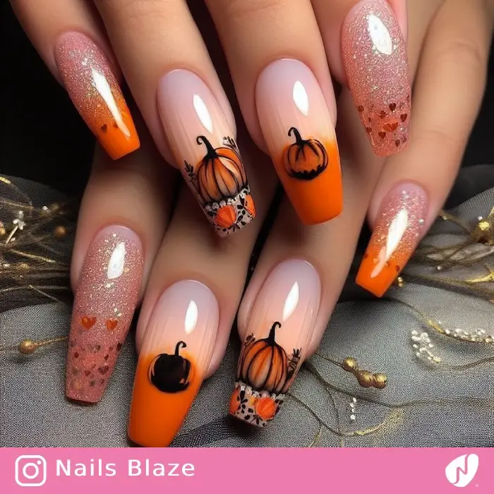 Pumpkin Nails | Thanksgiving | Holiday- NB1111