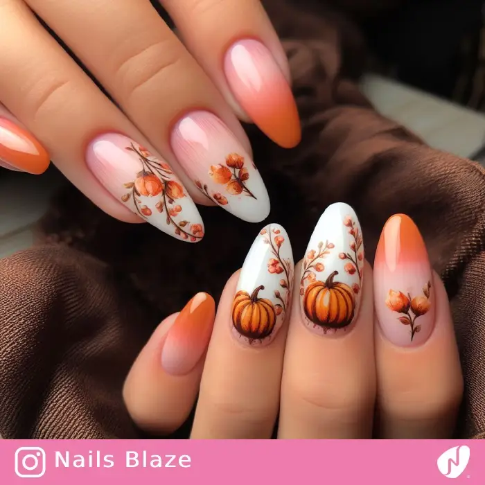 Pumpkin Nail Design | Thanksgiving | Holiday- NB1131