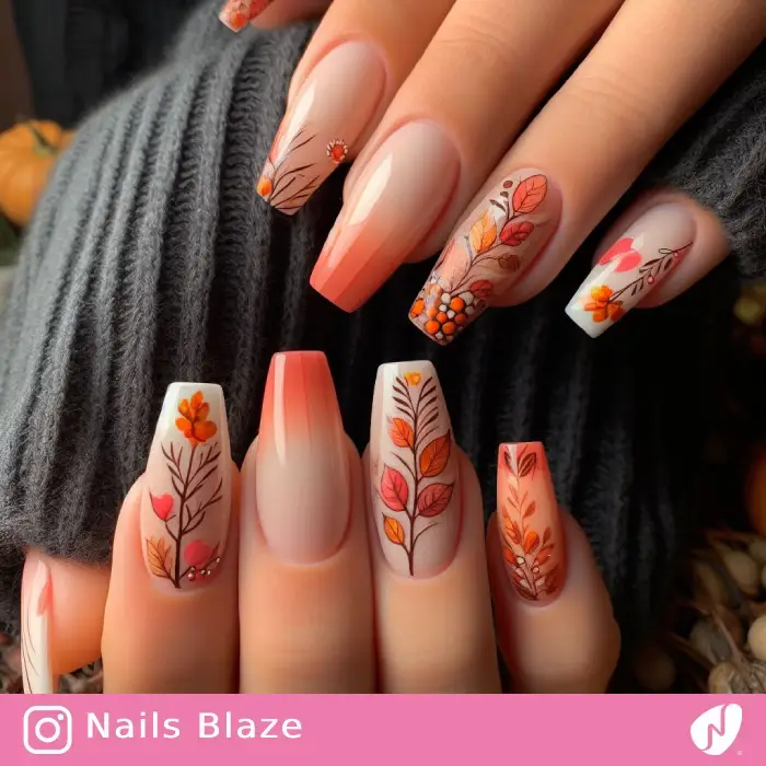 Autumn Leaves Nails | Thanksgiving | Holiday- NB1149