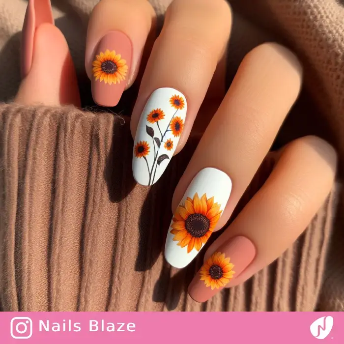 Sunflower Nail Design | Thanksgiving | Holiday- NB1151