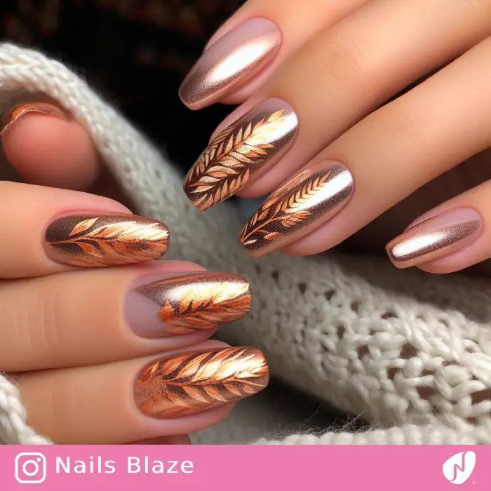 4 Colors Nail Chrome Powder with Brush, Mixed Red Silver Brown Pink Mirror  Metallic Nail Glitter Pigment Rubbing on Nails Decoration Winter Autumn