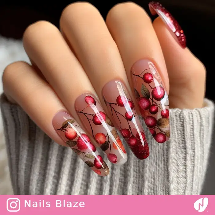 Glossy Cranberry Nails | Thanksgiving | Holiday- NB1159