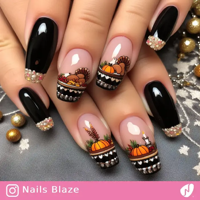 Dinner Table Nails | Thanksgiving | Holiday- NB1083