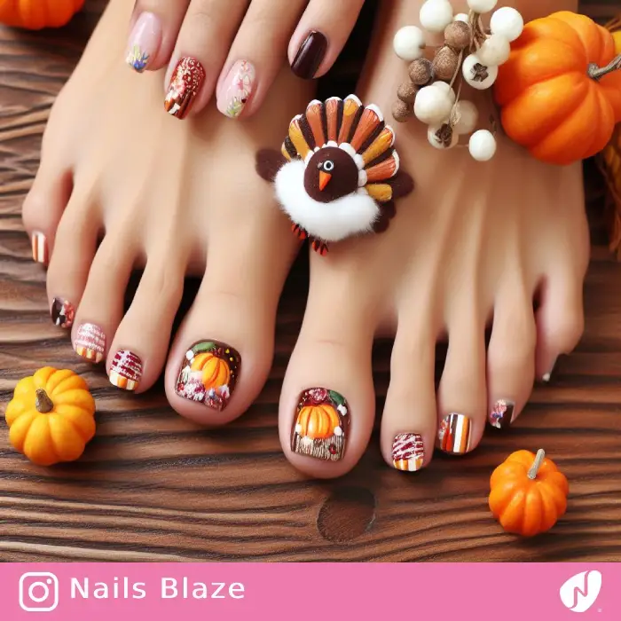 Pumpkin Toe Nail Art | Thanksgiving | Holiday- NB1176