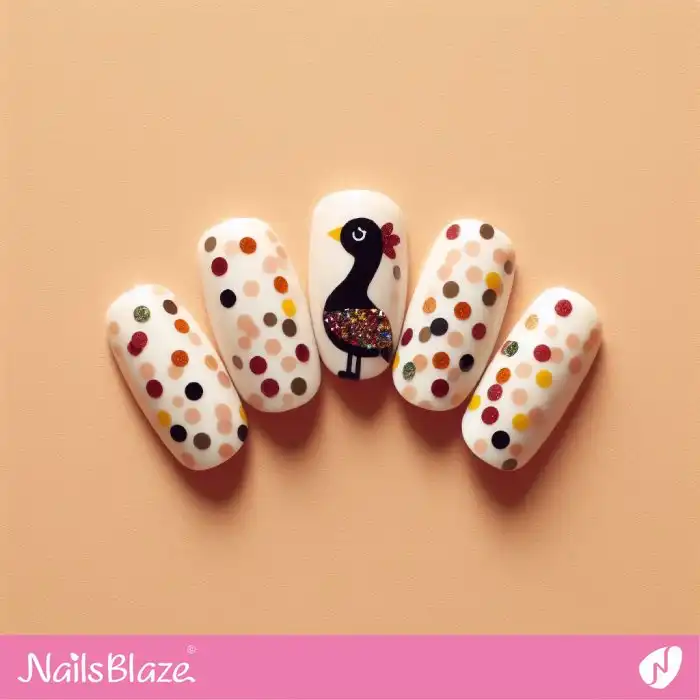 Polka Dots and Turkey Nail Art | Thanksgiving | Holiday- NB1207
