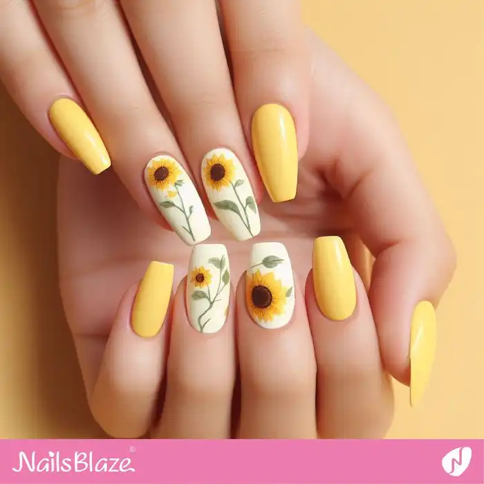 Yellow Sunflower Nails | Fall | Thanksgiving - NB1210