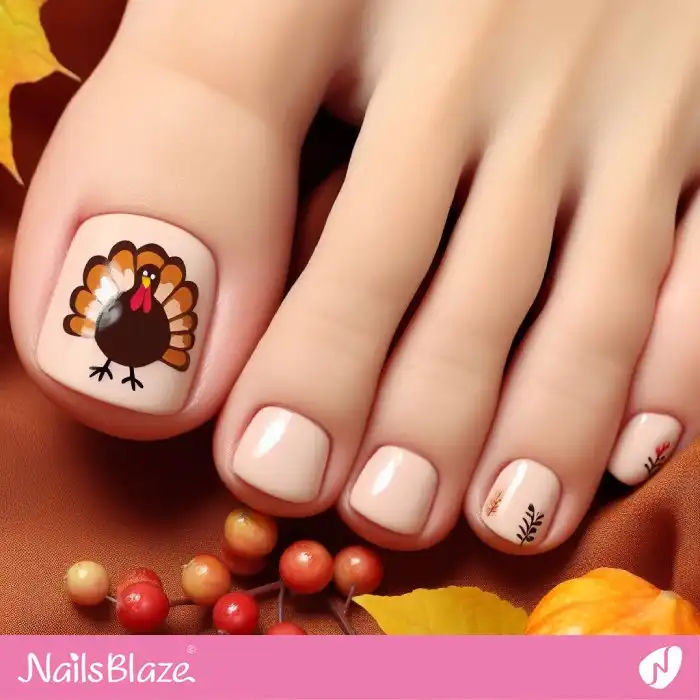 Turkey Toe Nail Design | Thanksgiving | Holiday- NB1212