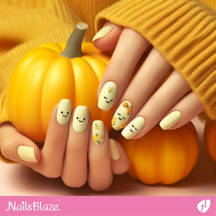 Pumpkin-inspired Nails | Thanksgiving | Holiday- NB1215