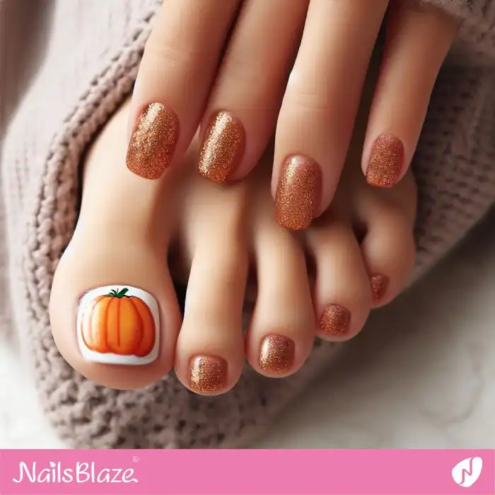 Glitter Nails with Pumpkin | Thanksgiving | Holiday- NB1218