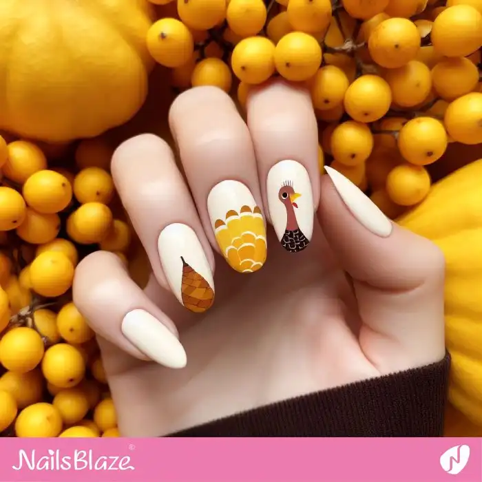 Matte Turkey Nail Design | Bird | Thanksgiving - NB1220