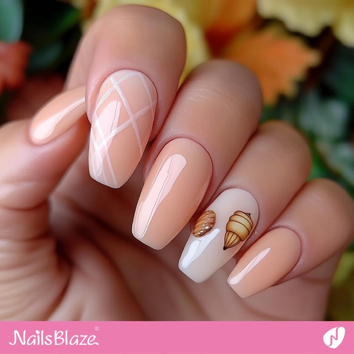 Acorn Design for Simple Nails | Thanksgiving Acorn Nails - NB6273