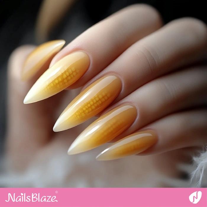 Encapsulated Corn Nails Design | Thanksgiving Corn Nails - NB6184