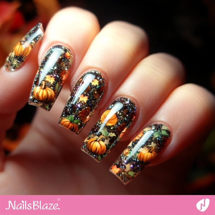 Bling Harvest Nails | Thanksgiving Harvest Nails - NB6335