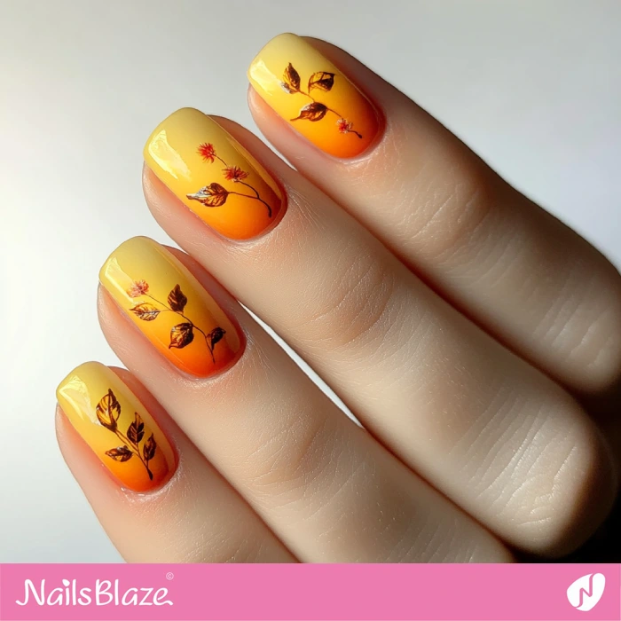 Sunny Ombre Nails | Thanksgiving Harvest Nails - NB6312