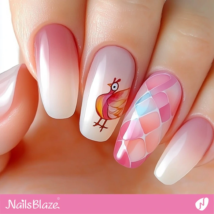 Simple Bright Nails with Turkey | Thanksgiving Turkey Nails - NB6260