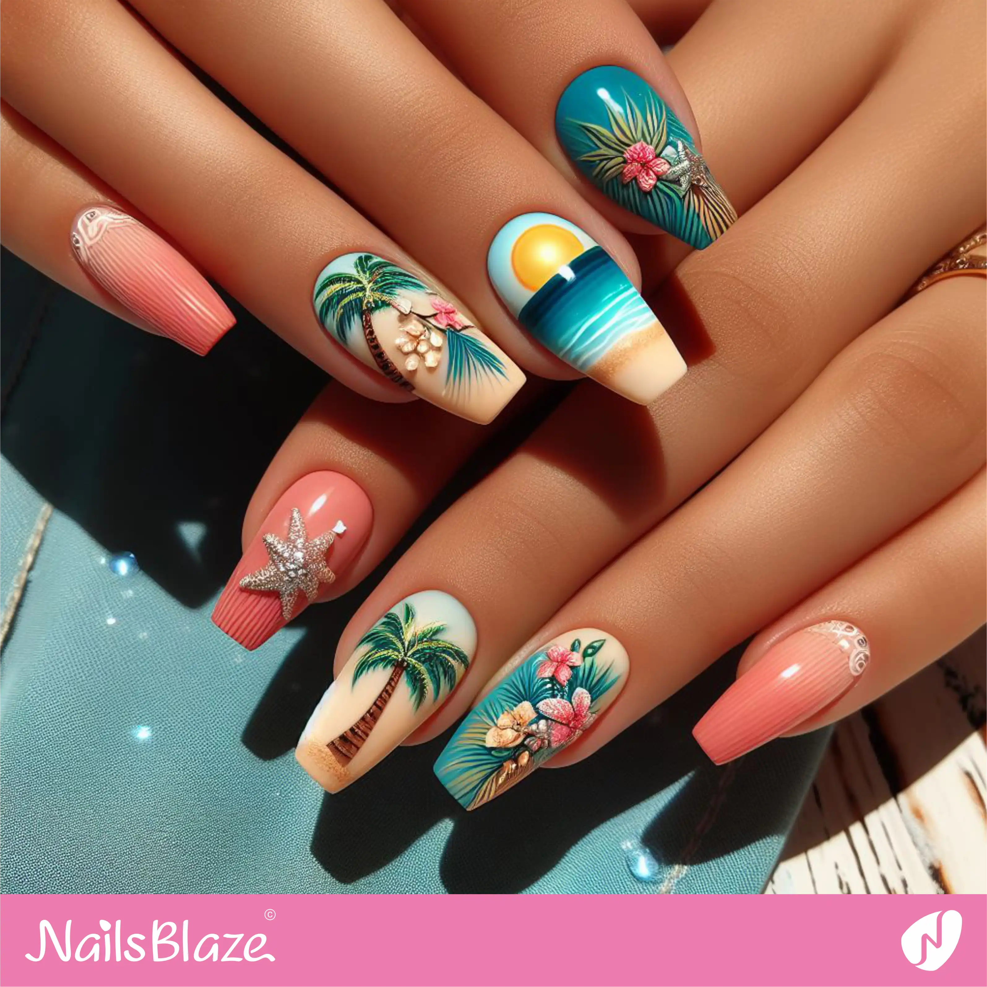 3D Tropical Nail Design| Tropical-NB-D-219