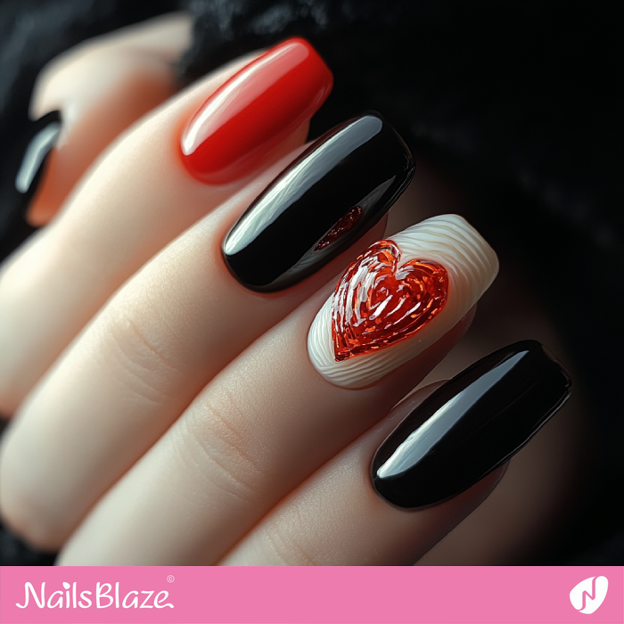 3D Glass Heart Accent for Valentine | 3D Valentine's Nails - NB7241