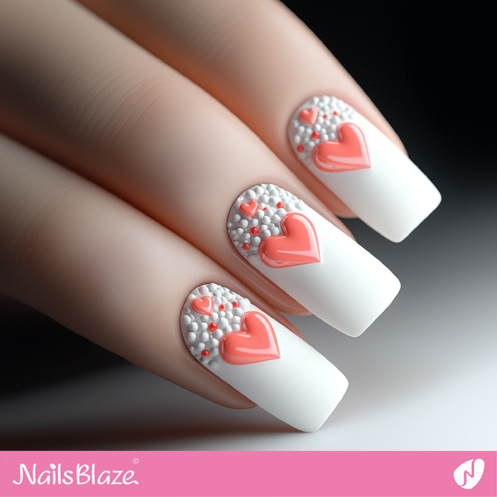 Pecah 3D Heart Design for Valentine Nails | 3D Valentine's Nails - NB7246