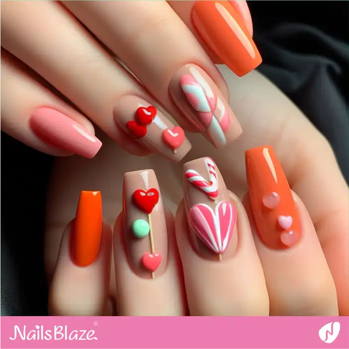 Candy Heart Nails