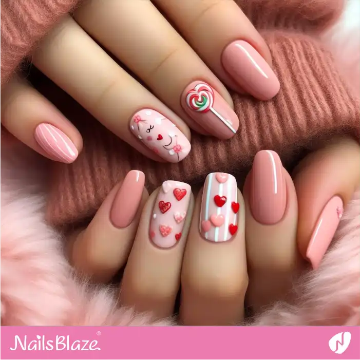 Choco Heart Nail Designs for Valentines