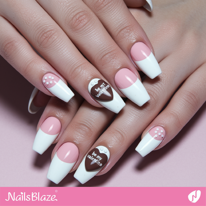 Heart Candy-inspired French Nails Design | Valentine