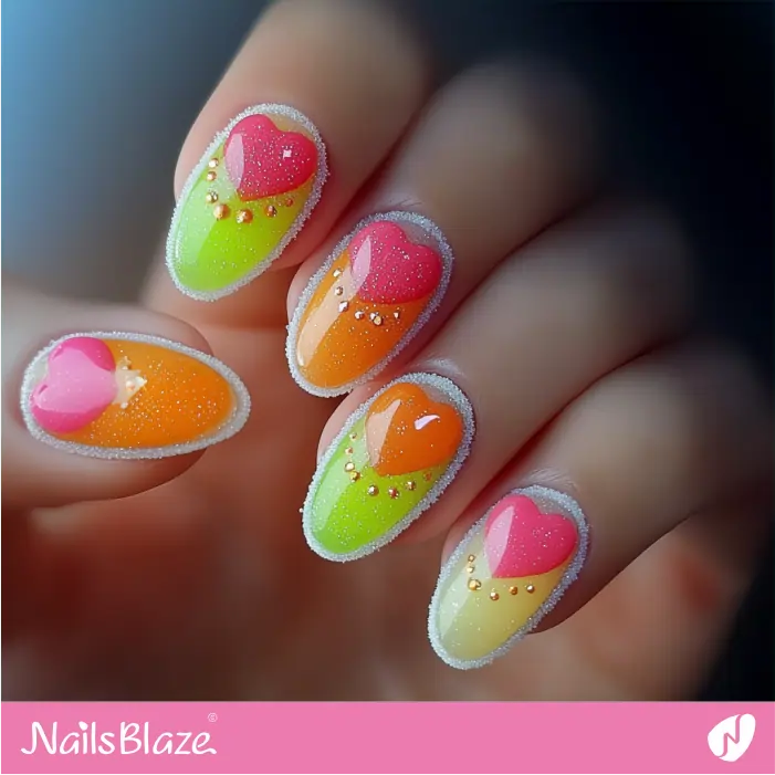 Sugar Sweet-inspired Nails Design | Valentine Candy Heart Nails- NB7412