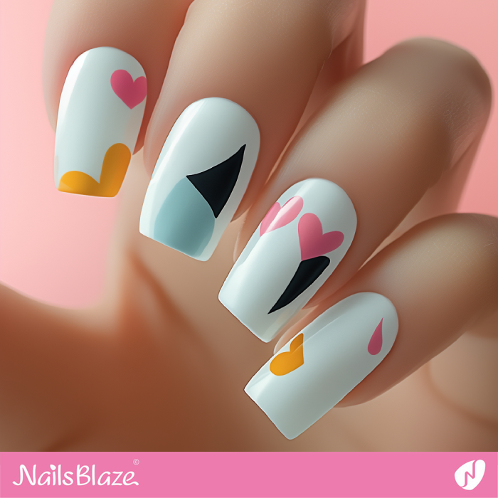 Easy to Do Abstract Nails Design for Valentine