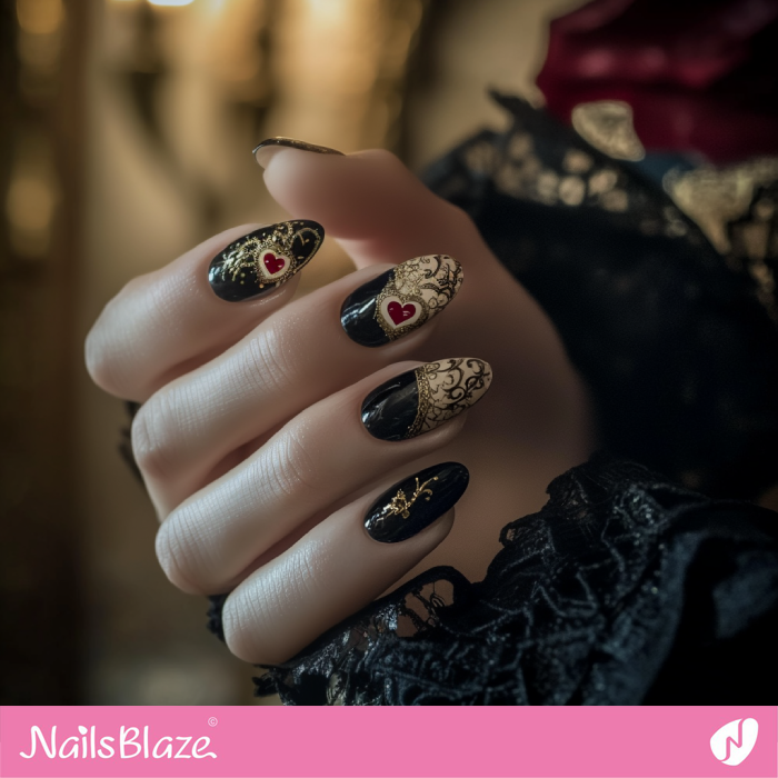 Classy Nails Design with Red Heart | Classy Valentine