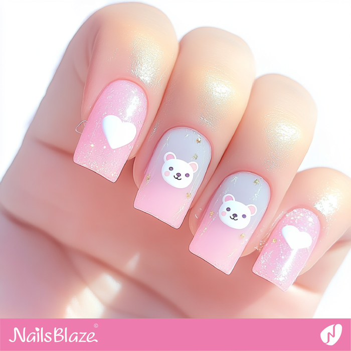 Valentine's Day Bears for Nail Design | Valentine's Cute Nails - NB7103