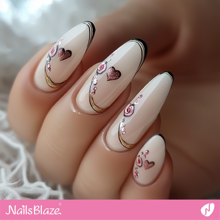 White Nails with Micro French Tips | French Valentine Nails- NB7492